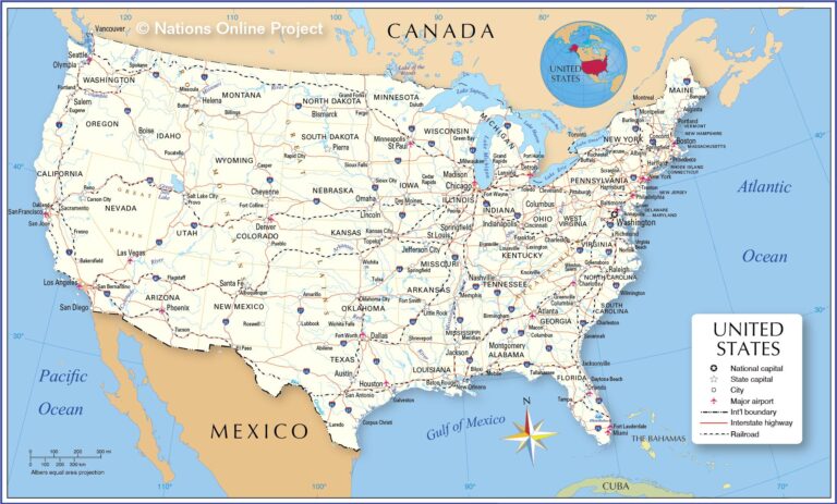 US map of states - USA state map and list of states - Jobminda